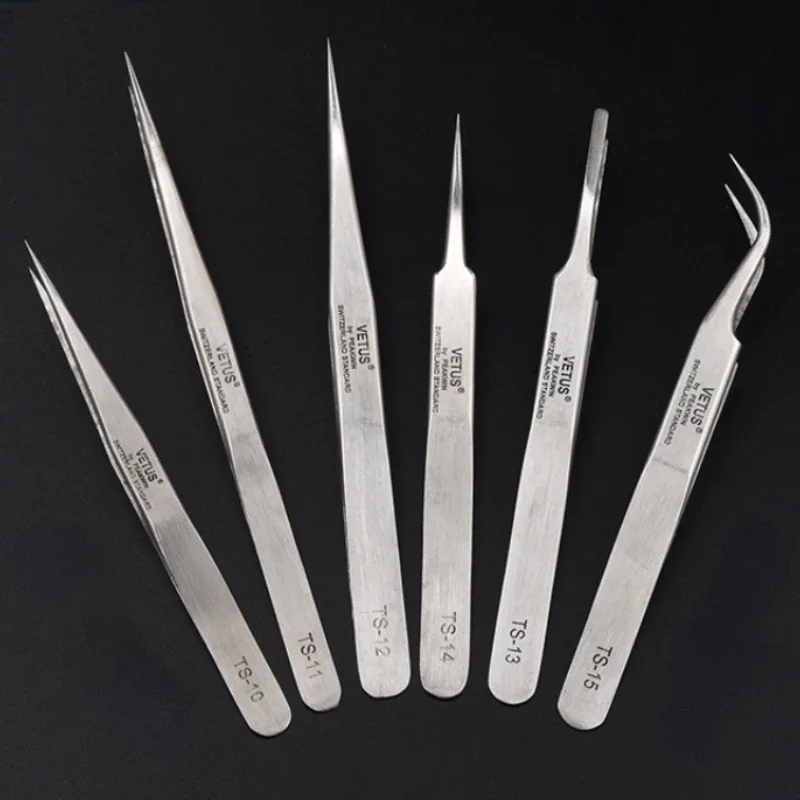 

Stainless Steel Industrial Anti-static Tweezers Curved Eyebrow Lash Tweezer Precision Clamping Watchmaker Repair Phones Tool