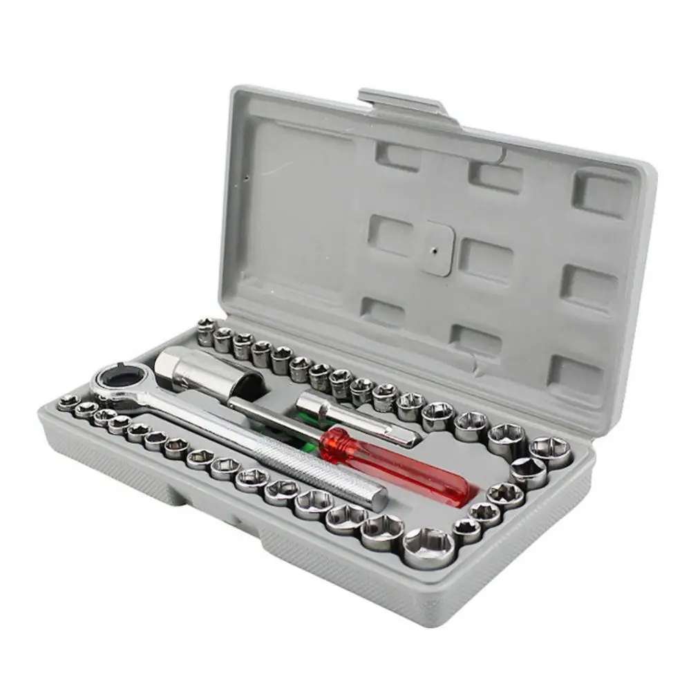 

Socket Wrench Hand Tools Set HOT SALES!!!40Pcs/Car Vehicle Toolbox1 Combination Repair Kit