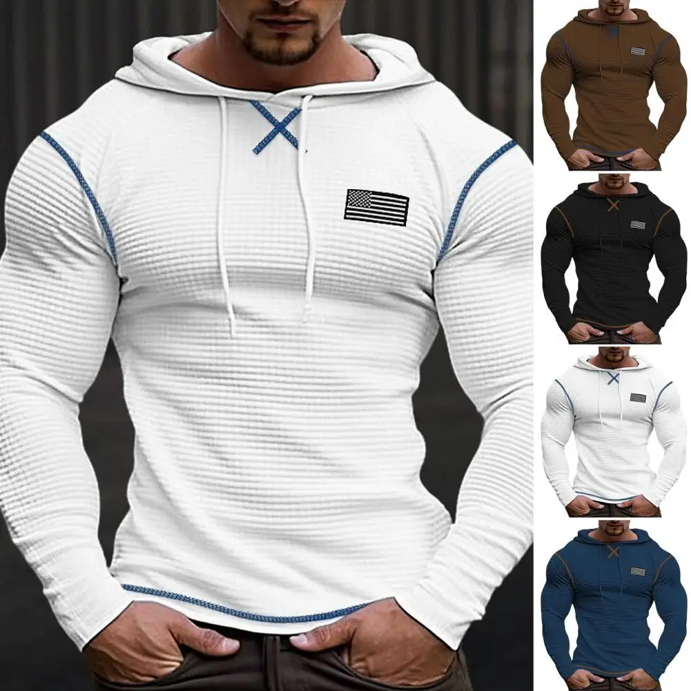 Slim Fit Drawstring Hooded Sweatshirt Hooded Sweatshirt Men's Slim Fit Waffle Texture Hoodie with Drawstring Soft Badge Decor
Slim Fit Drawstring Hooded Sweatshirt Hooded Sweatshirt Men's Slim Fit Waffle Texture Hoodie with Drawstring Soft Badge Decor