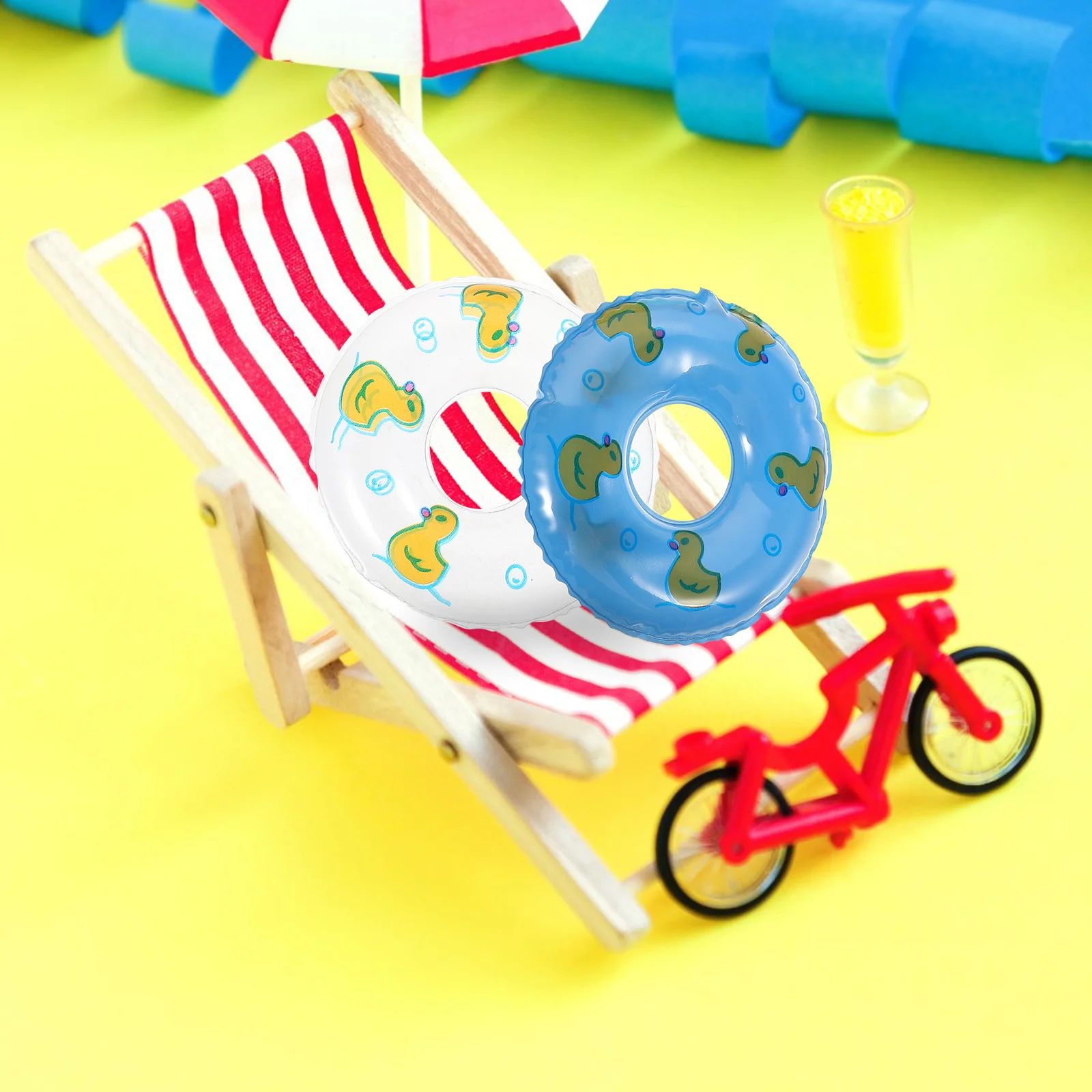 

Ring Swim Mini Rings Swimming Toy Pool Miniature Dollhouse Inflatable Floating Lifebuoy Floaties Floats Tiny House Aid