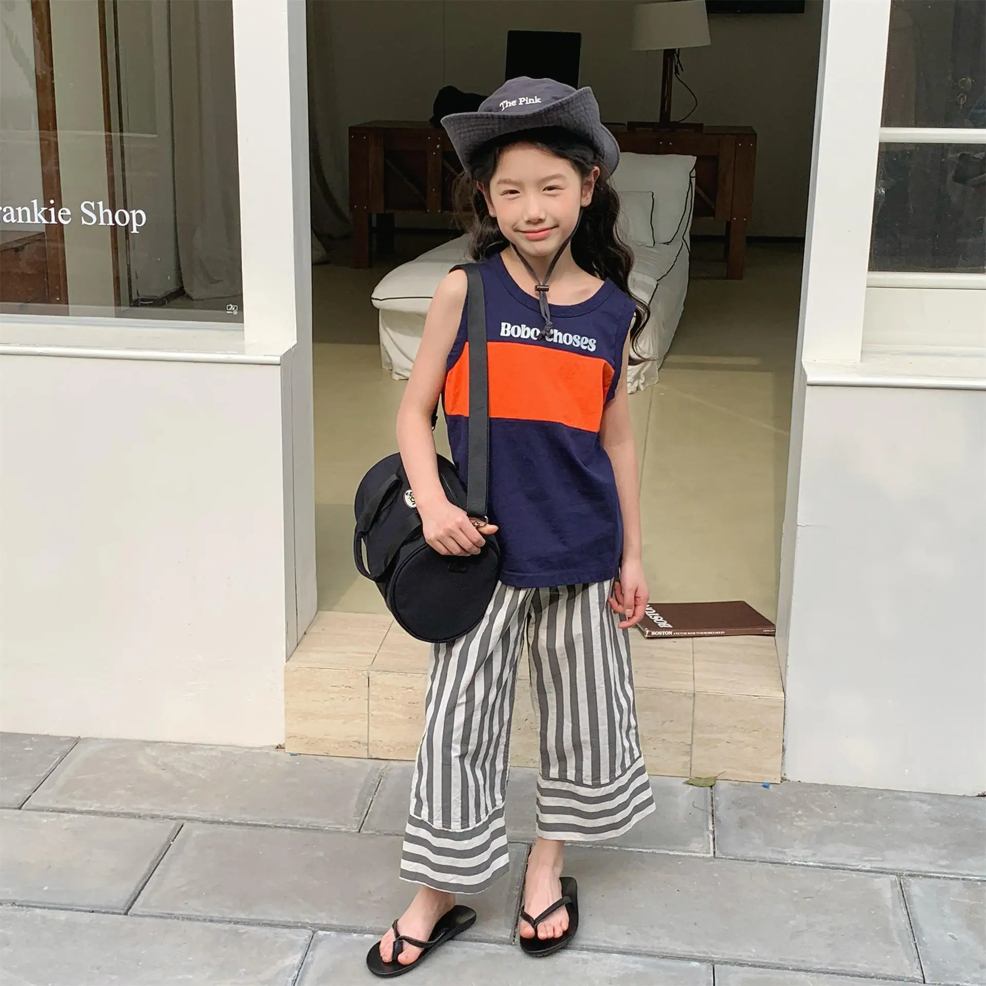 2025 Summer New Girls Sleeveless Vest Letter Print Boys T Shirts Cotton Children Casual Tops Loose Kids Tee Infant Clothes 8 S90dc17f91bb846709b718a911f1d54bdB