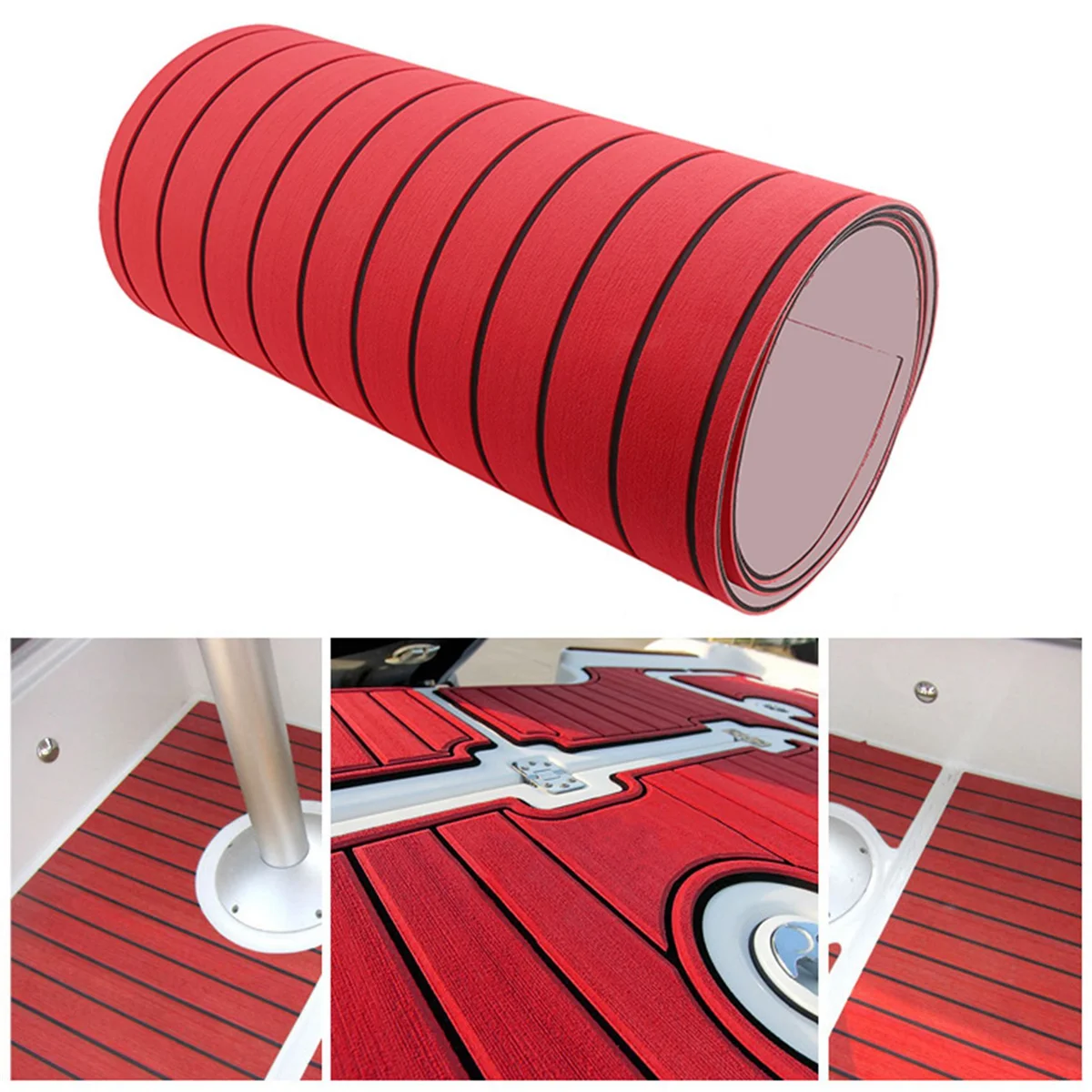

Self-Adhesive EVA Foam Teak Decking Yacht Marine Flooring Synthetic Boat Floor Mat 2400X450X6mm Red