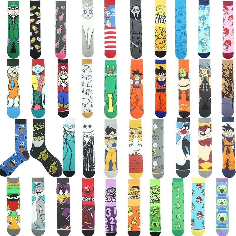 

1 Pair Men Cotton Funny Crew Socks Cartoon Food Animal Alien Women Socks Novelty Gift Socks for Spring Autumn Winter