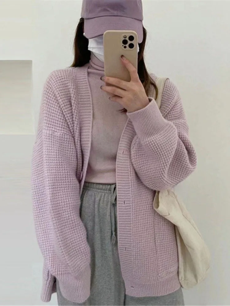 Solid Cardigan Women Jackets Harajuku Vintage Pocket Casual Loose Knitted Sweater Y2k Aesthetic Single Breasted Knitwear Tops
Solid Cardigan Women Jackets Harajuku Vintage Pocket Casual Loose Knitted Sweater Y2k Aesthetic Single Breasted Knitwear Tops