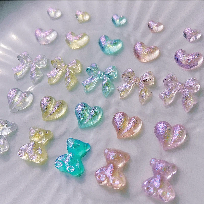 50PCS Aurora 3D Resin Bow Heart Bear Nail Art Charms Glitter Accessories Rhinestones For Nails Decoration Manicure Supplies Tool
50PCS Aurora 3D Resin Bow Heart Bear Nail Art Charms Glitter Accessories Rhinestones For Nails Decoration Manicure Supplies Tool