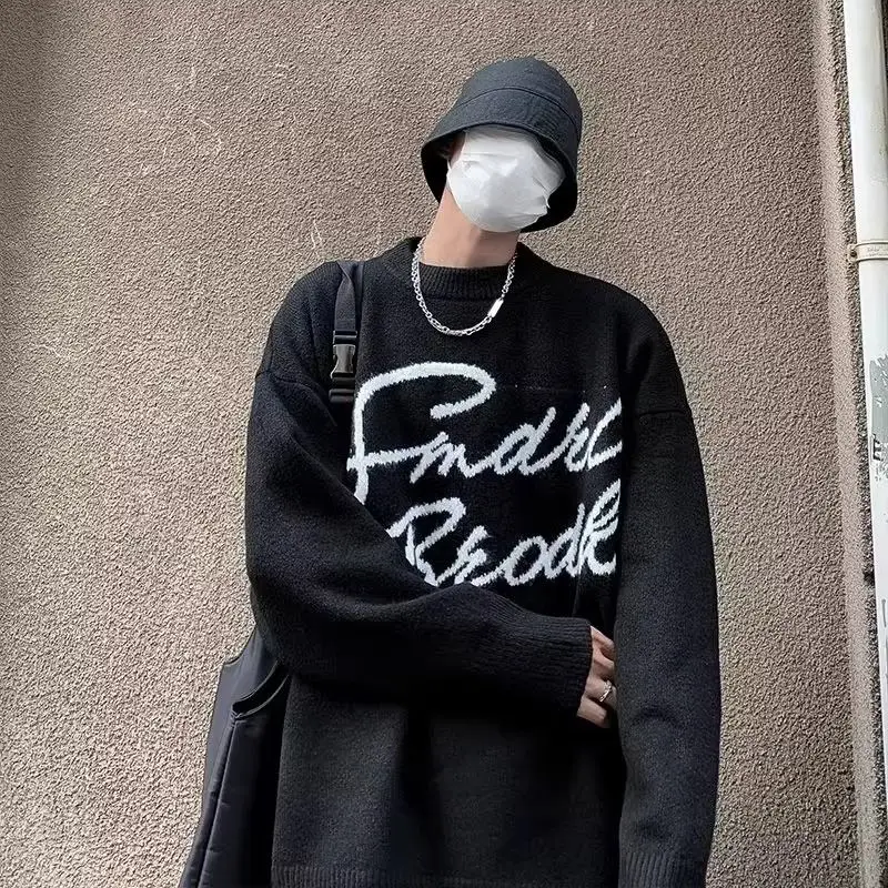 American retro letter jacquard plush round neck sweater men autumn and winter new style loose lazy inner sweater niche trendy
American retro letter jacquard plush round neck sweater men autumn and winter new style loose lazy inner sweater niche trendy