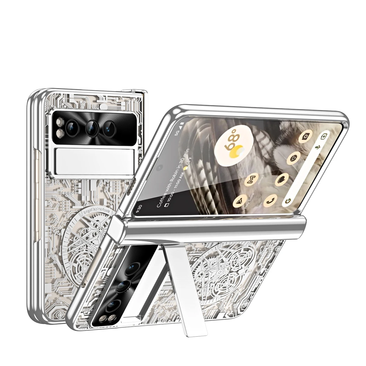 For Google Pixel Fold Case Mechanical Pattern Electroplated Transparent Bracket Folding Hinge With Tempered Film Shockproof Case
For Google Pixel Fold Case Mechanical Pattern Electroplated Transparent Bracket Folding Hinge With Tempered Film Shockproof Case