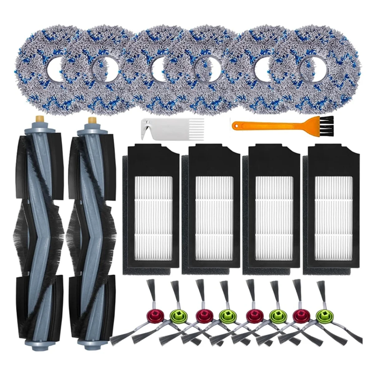 Набор аксессуаров для пылесоса Ecovacs Deebot X1 Omni / T10 Omni/X1 Turbo, основная боковая щетка, фильтры, насадки для швабры, 22 шт.
Набор аксессуаров для пылесоса Ecovacs Deebot X1 Omni / T10 Omni/X1 Turbo, основная боковая щетка, фильтры, насадки для швабры, 22 шт.