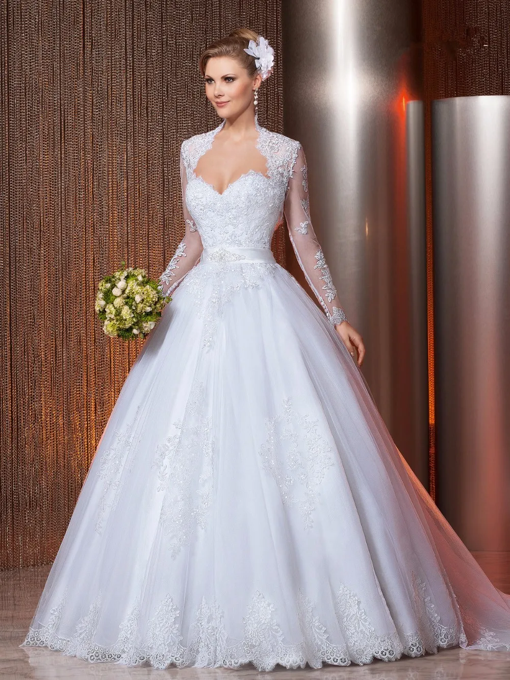 Luxury Appliques Vestido De Noiva Sexy Sweetheart Vestidos De Novia Long Sleeve Jacket Wedding Dress 2023 Lace Robe De Mariée
Luxury Appliques Vestido De Noiva Sexy Sweetheart Vestidos De Novia Long Sleeve Jacket Wedding Dress 2023 Lace Robe De Mariée