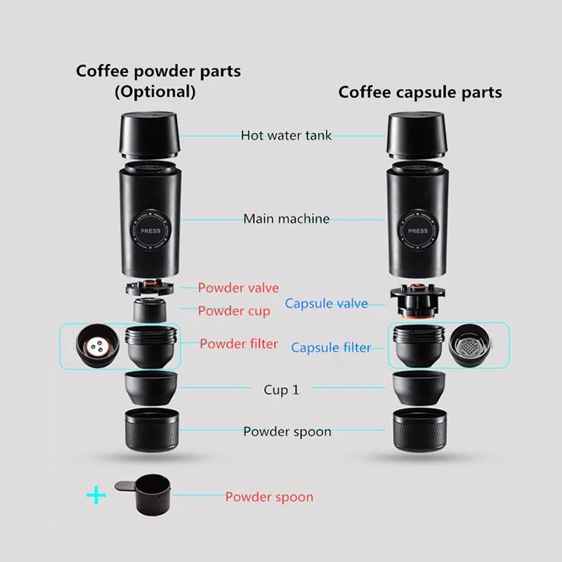 2022 Mini Outdoor Home Portable Coffee Machine Electric USB Hot and Cold Extraction Coffee Powder Capsule Coffee Machine 2022 Mini Outdoor Home Portable Coffee Machine Electric USB Hot and Cold Extraction Coffee Powder Capsule Coffee Machine