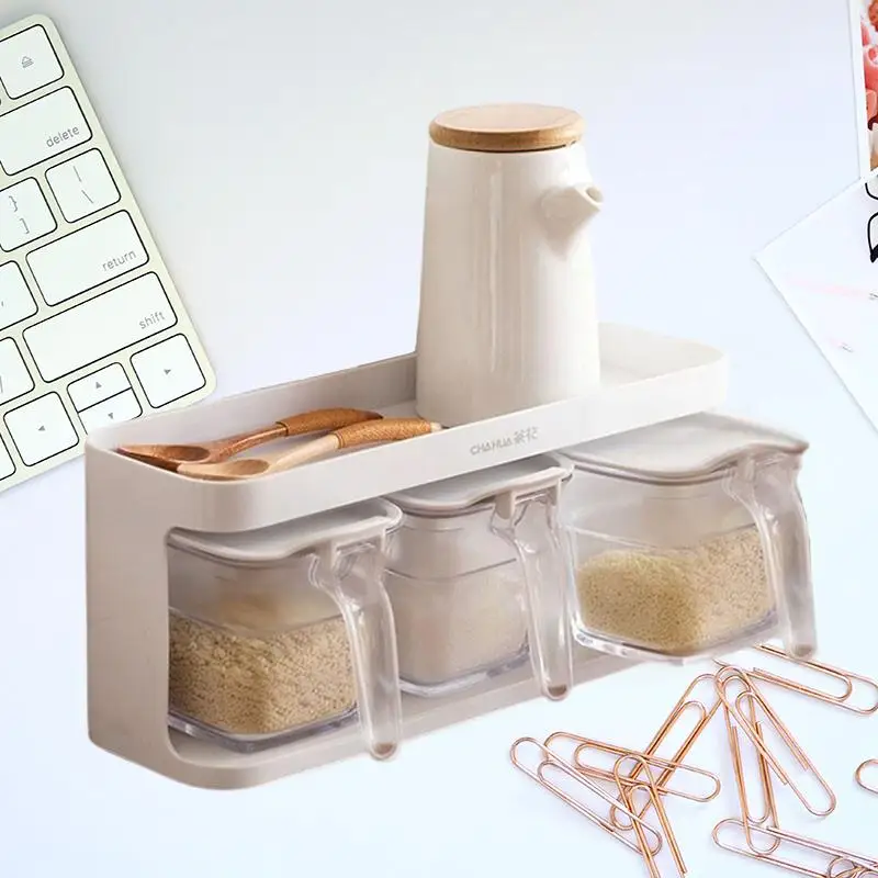 

Tea Flower Seasoning Jar Condiment Box, Salt Box Storage Set, The Ultimate Solution for Organizing and Preserving Your Kitchen