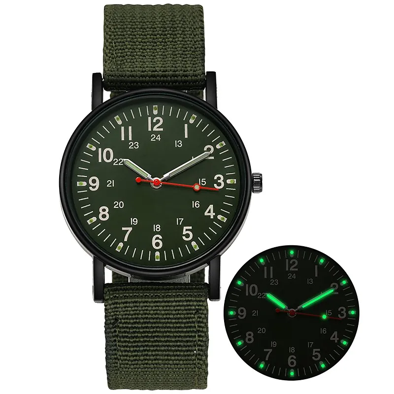 

Fashion Mens Watches Luminous Scales Pointers Sports Quartz Wristwatch Men Simple Casual Nylon Strap Watch Reloj Hombre