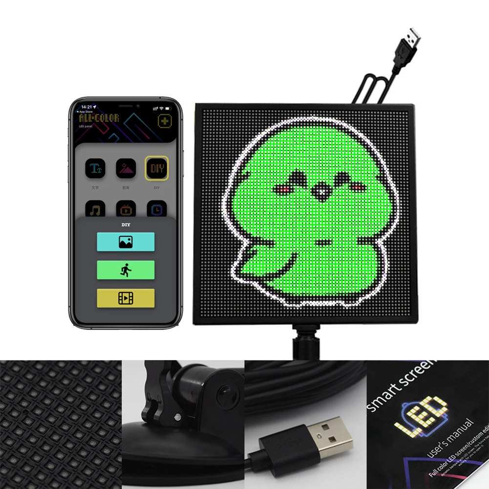 Car LED Sign DIY Rear Windshield LED Display Screen APP Control Programmable Car Sign Expression Screen with Suction Cup Bracket
Car LED Sign DIY Rear Windshield LED Display Screen APP Control Programmable Car Sign Expression Screen with Suction Cup Bracket