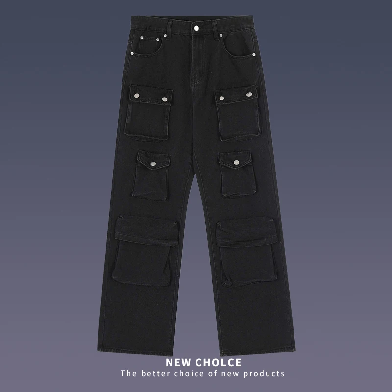 Multi-Pockets Men Jeans Black Loose Straight Jeans Pants Casual Fashion Oversized Denim Pants Trends Punk Style Man Streetwear
Multi-Pockets Men Jeans Black Loose Straight Jeans Pants Casual Fashion Oversized Denim Pants Trends Punk Style Man Streetwear