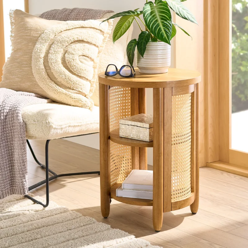 

Better Homes & Gardens Springwood Caning Side Table, Light Honey Finish living room furniture mesa