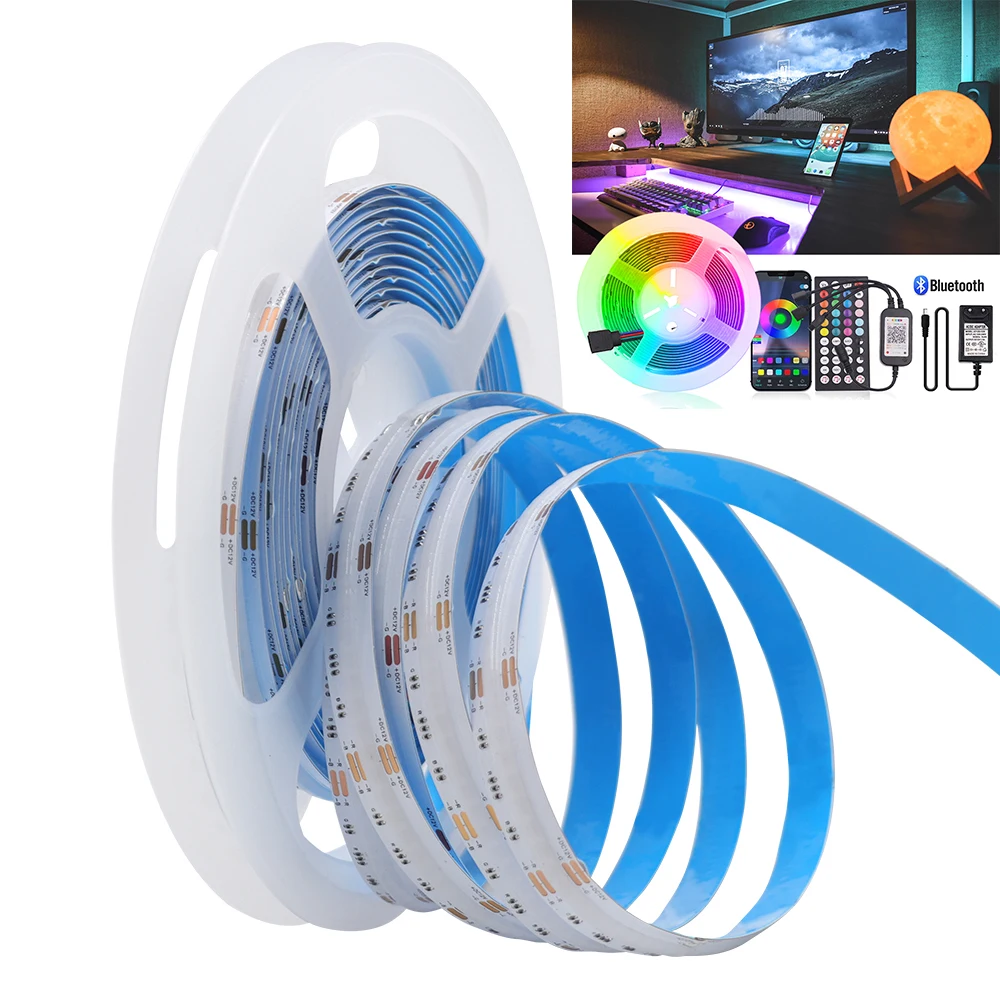12V RGB COB LED Strip Light Bluetooth Rremote Control 840LED/m High Brightness Flexible Bar Entertainment Room Atmosphere Light
12V RGB COB LED Strip Light Bluetooth Rremote Control 840LED/m High Brightness Flexible Bar Entertainment Room Atmosphere Light