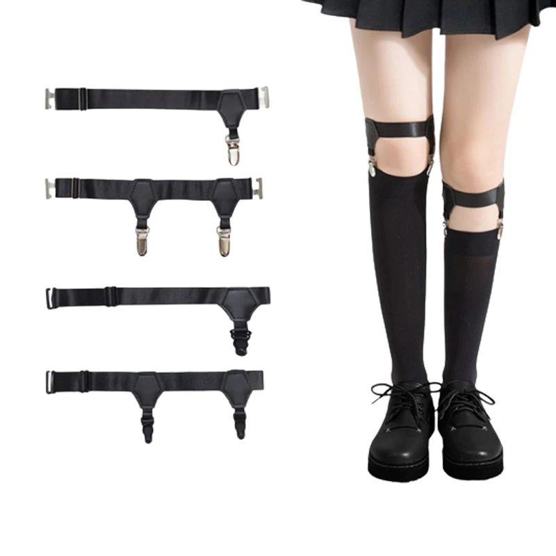 

Women Sexy Punk Goth PU Leather Elastic Garter Leg Thigh Ring Clothing Accessory Leg Suspender Sexy Stockings Garters