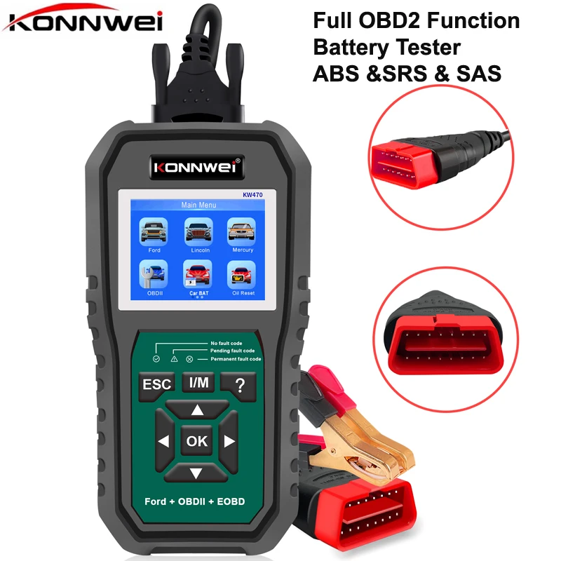 KONNWEI KW470 OBD2 Scanner Code Reader Battery Tester Car Diagnostic Scanner Tools Replacement for ABS SRS Oil/SAS Scan Tool
KONNWEI KW470 OBD2 Scanner Code Reader Battery Tester Car Diagnostic Scanner Tools Replacement for ABS SRS Oil/SAS Scan Tool