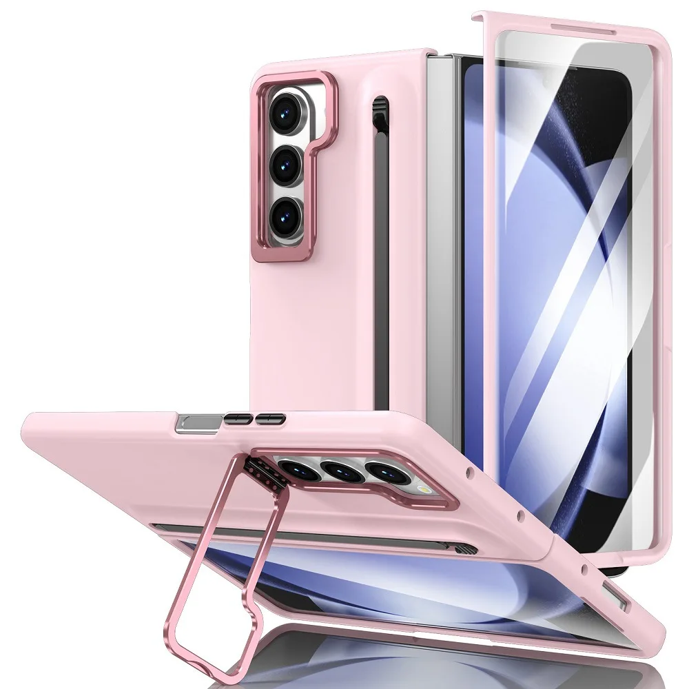 Business Lens Bracket Premium Film Integrated Case For Samsung Galaxy Z Fold 7 6 5 4 3 With Pen Slot Holder Anti-Drop Hard Cover Business Lens Bracket Premium Film Integrated Case For Samsung Galaxy Z Fold 7 6 5 4 3 With Pen Slot Holder Anti-Drop Hard Cover