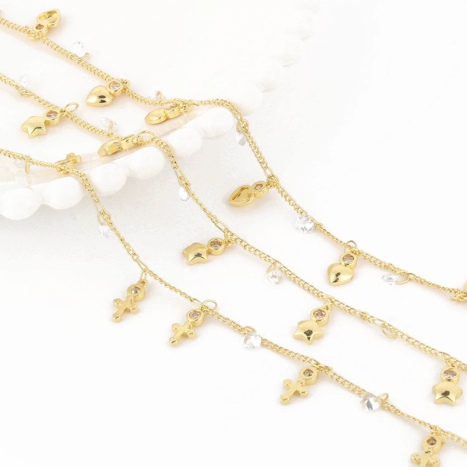 1M Gold Color Stainless Steel Heart Star Crystal Beads Chain for Bracelets Necklace Ankle Earring Jewelry Making DIY Accessories
1M Gold Color Stainless Steel Heart Star Crystal Beads Chain for Bracelets Necklace Ankle Earring Jewelry Making DIY Accessories
