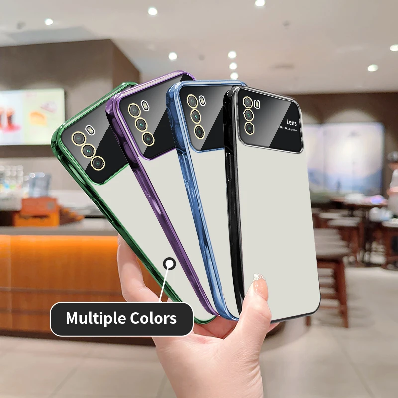 

for Xiaomi Poco M3 Case 6D Plating Luxury Clear Large Window Lens Film Cute Soft Silicone Shockproof Phone Cover XiaomiPocoM3