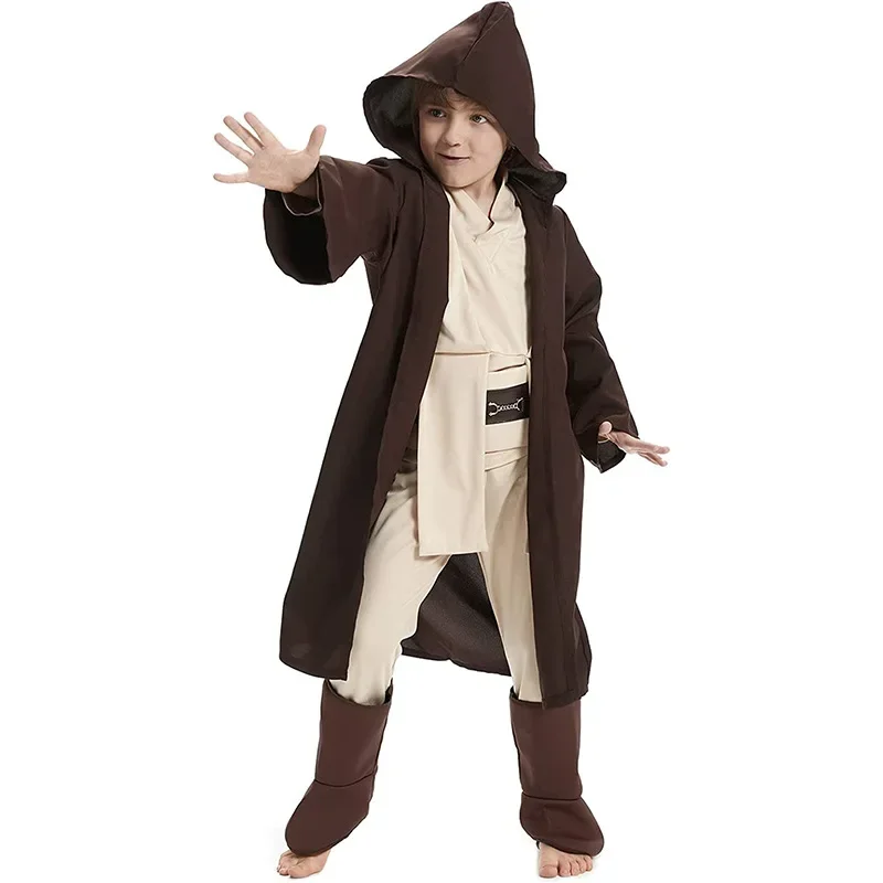 

Детский костюм Оби Ван Кеноби для косплея «Звездные войны», халат джедая, плащ, костюм для Хэллоуина, карнавальные наряды, одежда