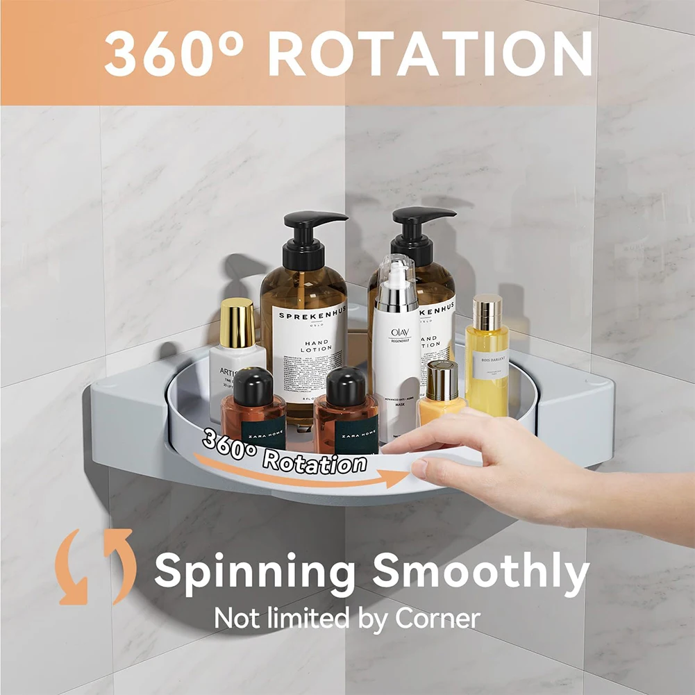 Bathroom Rotating Triangular Storage Rack 360° Rotate Shower Organizer Shelves Grey Strong Adhesive Sturdy Shower Shelf Corner
Bathroom Rotating Triangular Storage Rack 360° Rotate Shower Organizer Shelves Grey Strong Adhesive Sturdy Shower Shelf Corner