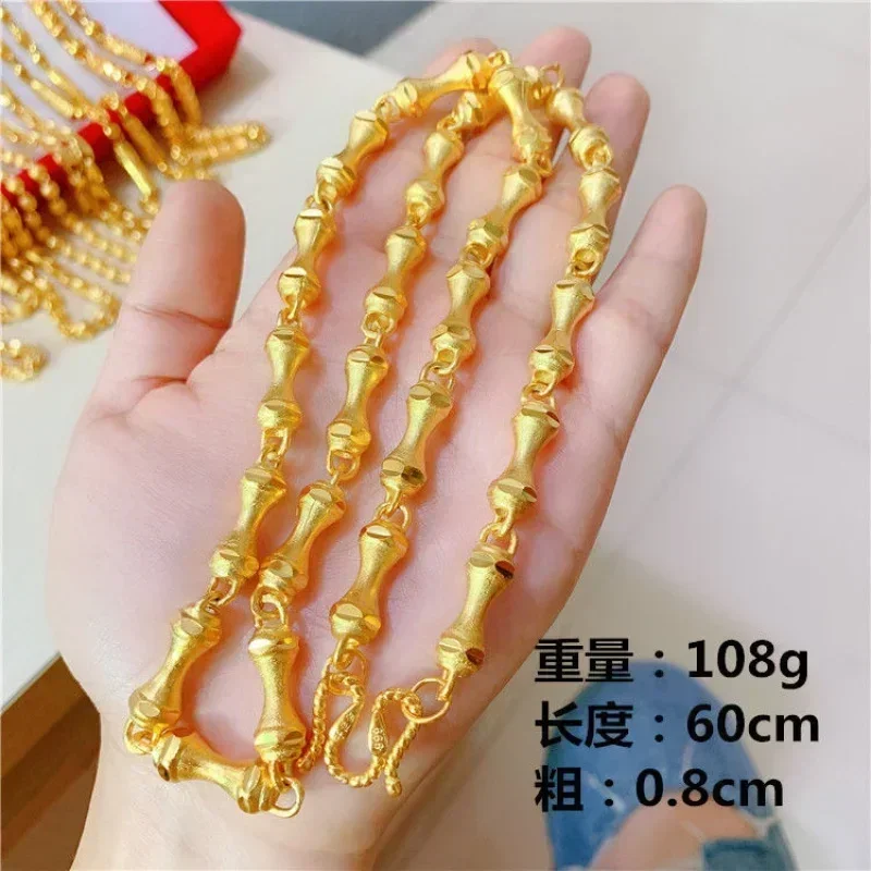9999 Real Necklace Men's Golden Necklace Personalized New Large Thick Chain Transit Necklace S9105b5e4672e437f975a2b40dd88e2aet
