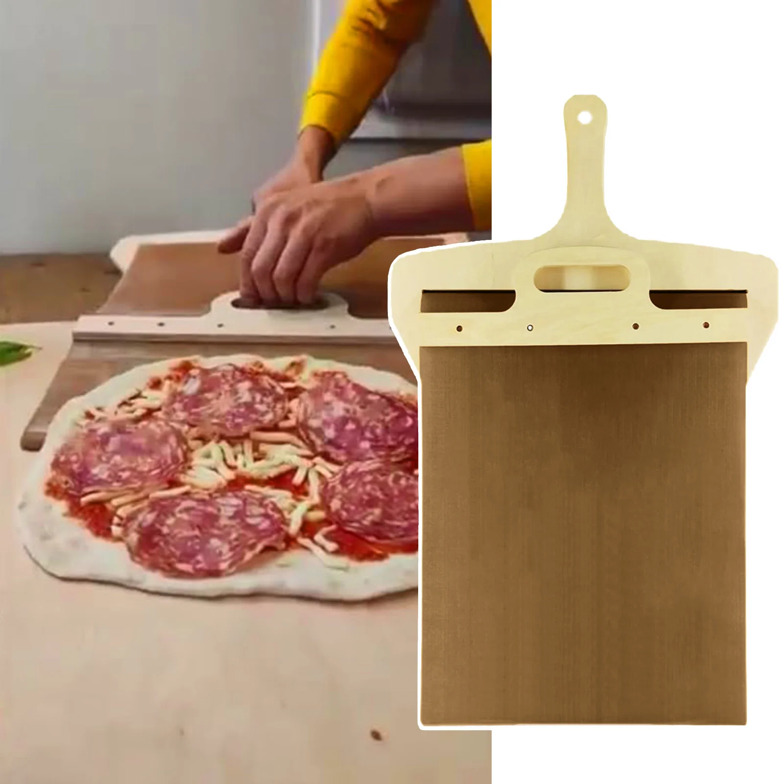1pc, Wooden Pizza Peel With Hanging Hole, Non-Stick Pizza Spatula Paddle, Sliding Pizza Dough Skin, Convenient For Home Kitchen
1pc, Wooden Pizza Peel With Hanging Hole, Non-Stick Pizza Spatula Paddle, Sliding Pizza Dough Skin, Convenient For Home Kitchen