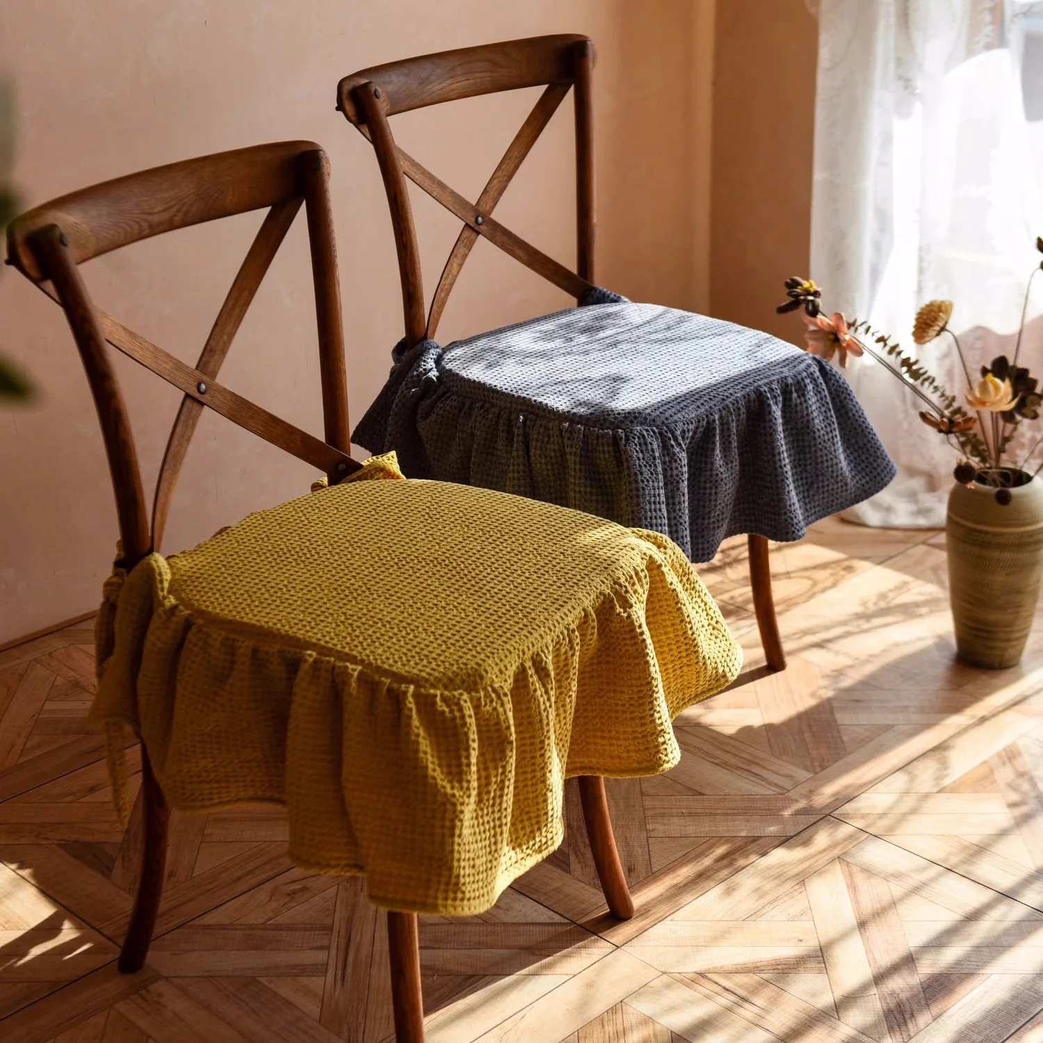 Rustic Style Cotton Seat Cushion Household Thicken Waffle Dining Chair Cover Anti-Skid Removable Washable Sitting Cushion
Rustic Style Cotton Seat Cushion Household Thicken Waffle Dining Chair Cover Anti-Skid Removable Washable Sitting Cushion