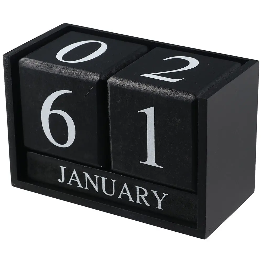 

Черный настольный календарь, настольные аксессуары, деревянные вечные блоки, деревянный Настольный Декор, настольный календарь для женщин