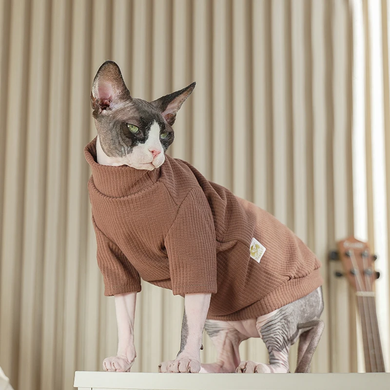 

Pet Cat Clothes For Sphinx Hairless Cat Autumn Winter Sphynx Devon Rex Hoodies Shirt Costumes Soft Warm Clothing For Cats gatos