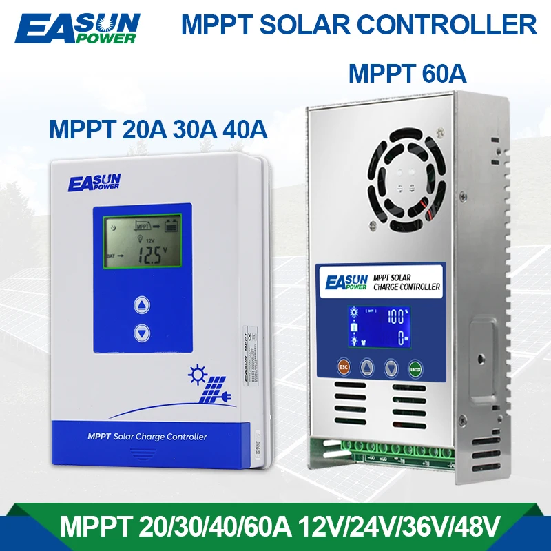 EASUN Solar Charger Controller MPPT 60A 40A 30A 20A Solar Panel Solar Charge Regulator 12V 24V 36V 48V Battery PV Input 190VOC
EASUN Solar Charger Controller MPPT 60A 40A 30A 20A Solar Panel Solar Charge Regulator 12V 24V 36V 48V Battery PV Input 190VOC