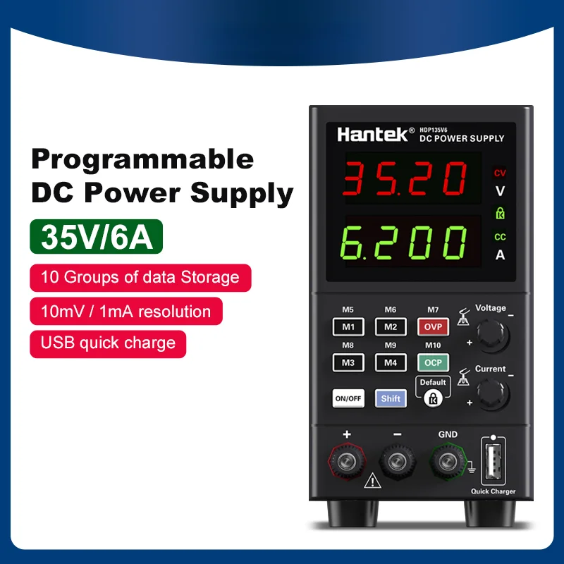 

35V/6A Programmable DC Power Supply Low Ripple Low Noise Digital Lab Bench Power Source Stabilized Voltage Regulator