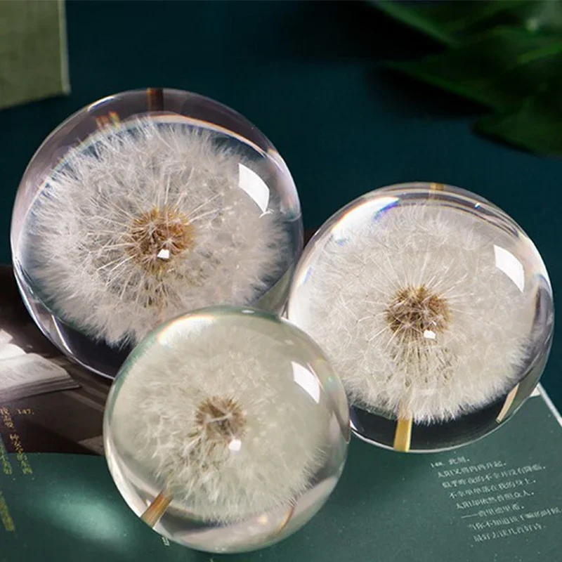 

Decoration Resin Crystal Glass Home Decorative Dandelion Ball Diameter Sphere Photography Lens For 7/8/9cm