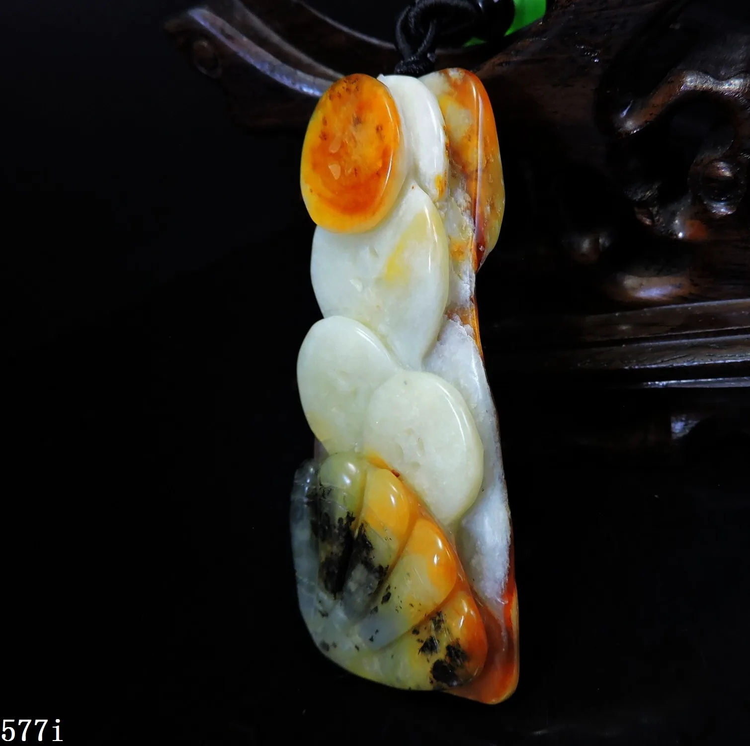 

Jade Jewelry Natural Jade Pendant Necklace Hand-Carved seashell&coin Jadeite Necklace Pendant Gift No Treatment 577i