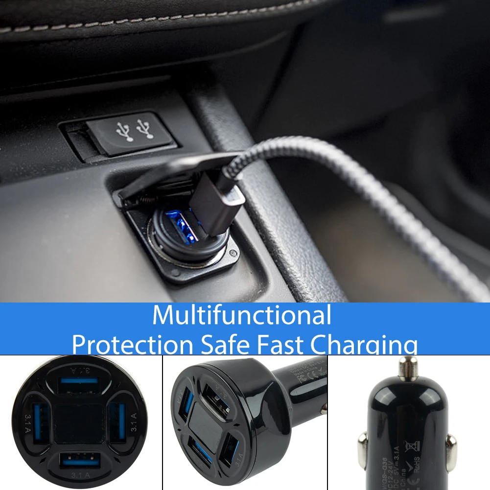 Charger Car Charger 12-24V 4Ports USB Car Charger Adapter Car Accessories Fast Charger LED Display Monitors Durable
Charger Car Charger 12-24V 4Ports USB Car Charger Adapter Car Accessories Fast Charger LED Display Monitors Durable