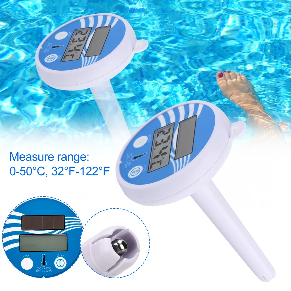 Pool Thermometer Solar Powered Floating Pool Water Temperature Monitor 0°C~50°C Indoor Outdoor For Swimming Pool Bath Water Spa
Pool Thermometer Solar Powered Floating Pool Water Temperature Monitor 0°C~50°C Indoor Outdoor For Swimming Pool Bath Water Spa