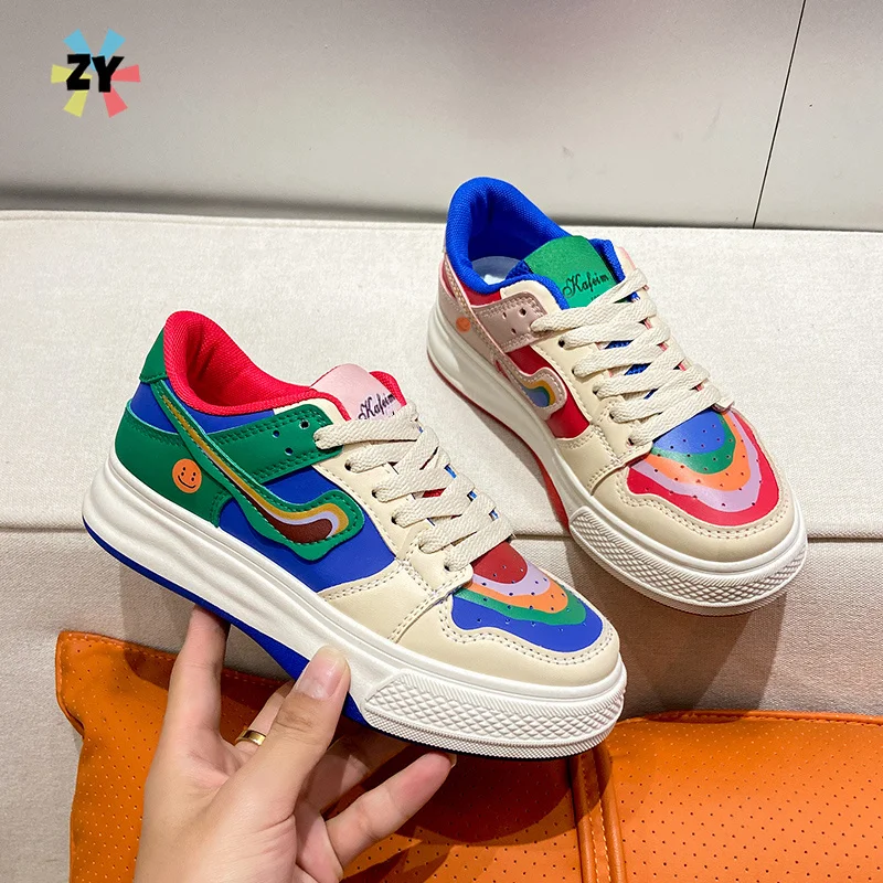 Spring White Platform Women's Sneakers Thick-soled Height-added Sports Shoes Lace-Up Thick Bottom Vulcanize Shoe Breathable shoe
Spring White Platform Women's Sneakers Thick-soled Height-added Sports Shoes Lace-Up Thick Bottom Vulcanize Shoe Breathable shoe