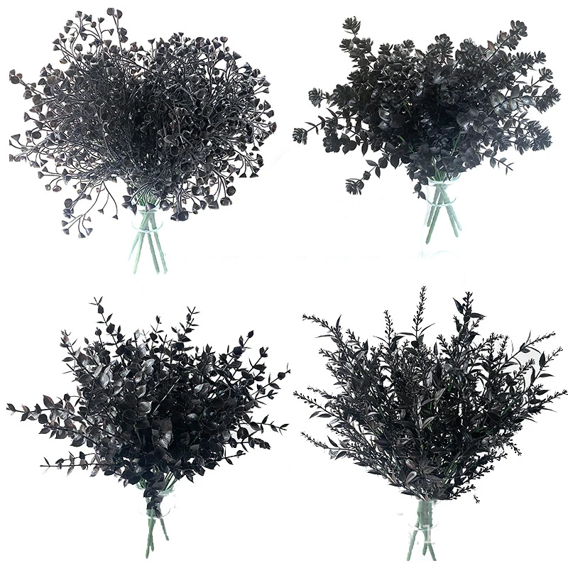 10 pcs Artificial Plant Vine Eucalyptus Halloween Black Persian Fern Leaf Plastic Fake Grass Home Party Garden Decor Photo Props
10 pcs Artificial Plant Vine Eucalyptus Halloween Black Persian Fern Leaf Plastic Fake Grass Home Party Garden Decor Photo Props
