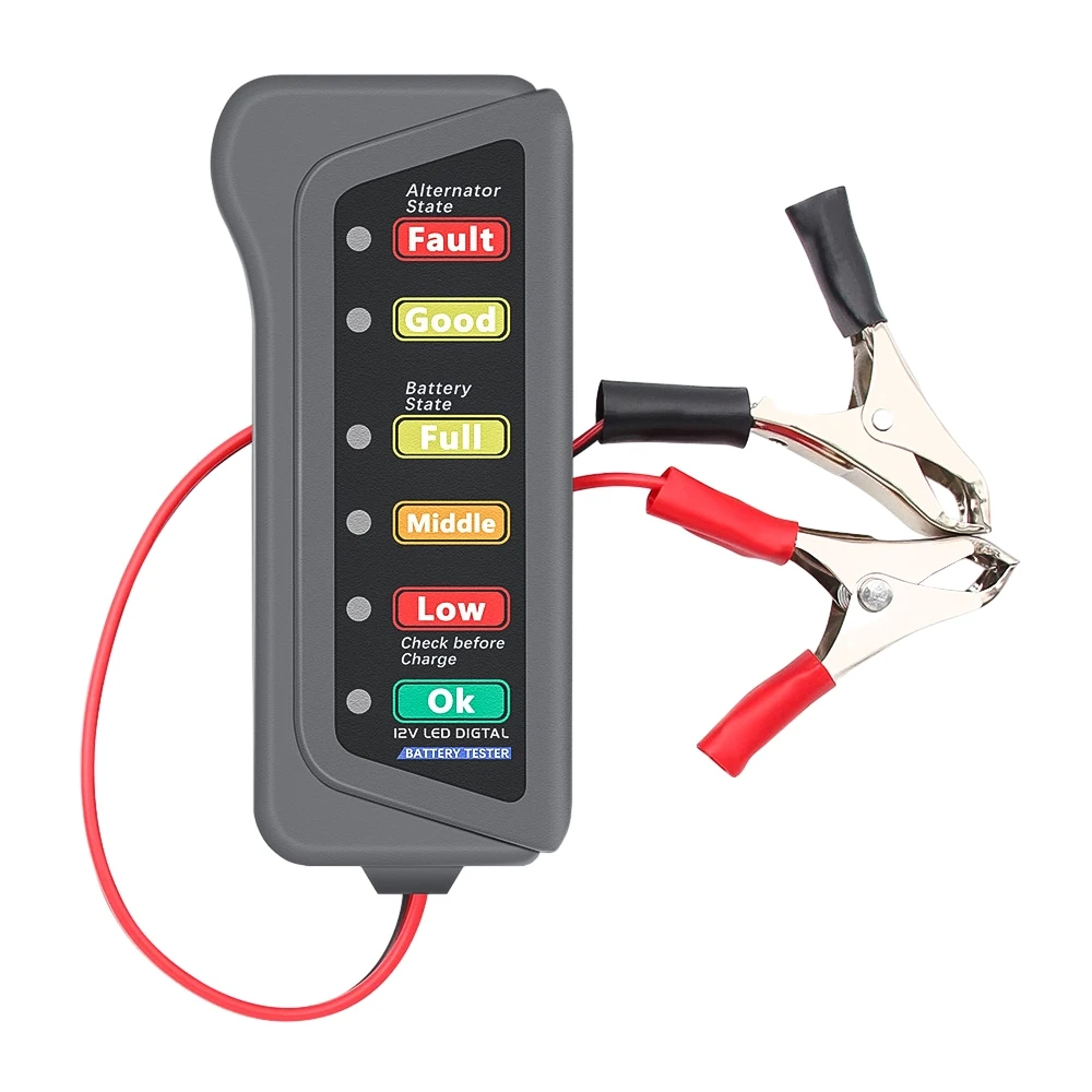12V Battery Level Tester Automobile Motorcycle Car Batteries Testers ABS Red Yellow Green Display
12V Battery Level Tester Automobile Motorcycle Car Batteries Testers ABS Red Yellow Green Display