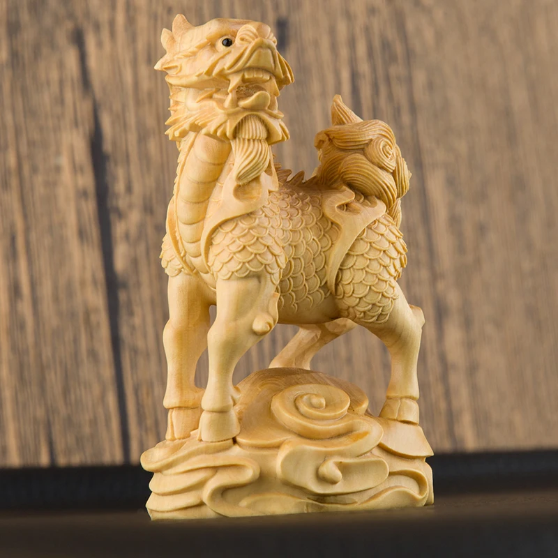 Boxwood 9.7 cm Chinese traditional carving crafts Kylin small ornaments solid wood lucky decorations
Boxwood 9.7 cm Chinese traditional carving crafts Kylin small ornaments solid wood lucky decorations