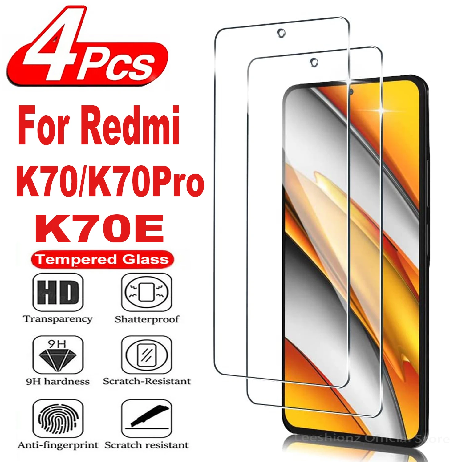 4Pcs Tempered Glass For Redmi K70 K70Pro K70E Redmi 13C POCO X6Pro C65 Screen Protector Glass Film
4Pcs Tempered Glass For Redmi K70 K70Pro K70E Redmi 13C POCO X6Pro C65 Screen Protector Glass Film