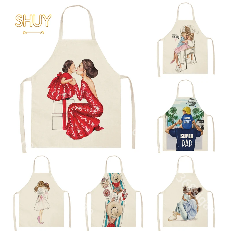 Mom and Children Pattern Apron Home Kitchen Baking Cooking Housework Cleaning Parent-child Sleeveless Aprons Adults Kids Bib
Mom and Children Pattern Apron Home Kitchen Baking Cooking Housework Cleaning Parent-child Sleeveless Aprons Adults Kids Bib