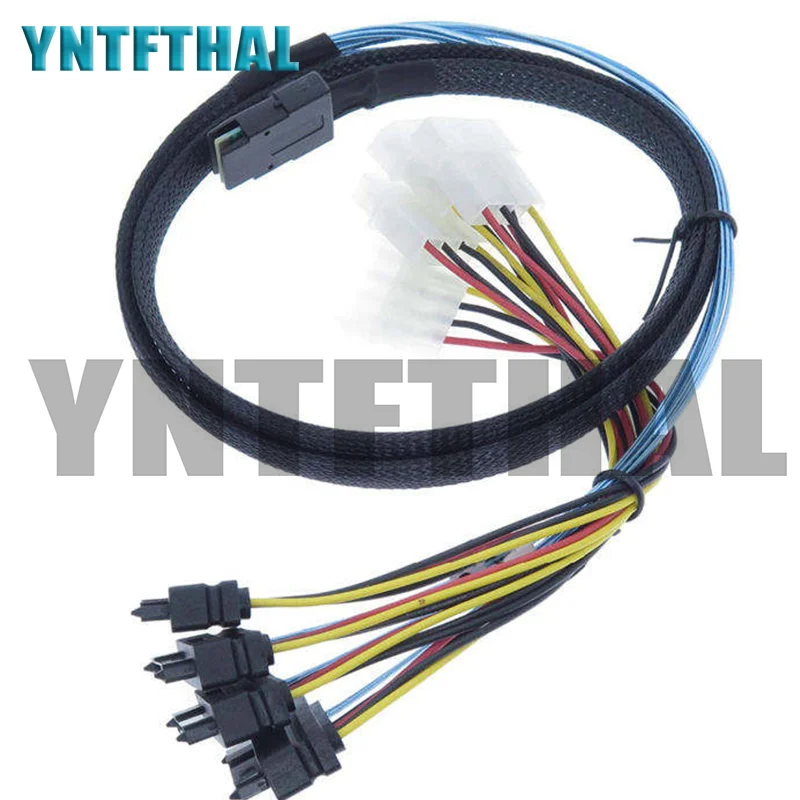 Mini SAS Cable 1M/100CM SFF-8643 to 4 SFF-8482 29Pin W/ IDE Power Data Converter Cable
Mini SAS Cable 1M/100CM SFF-8643 to 4 SFF-8482 29Pin W/ IDE Power Data Converter Cable