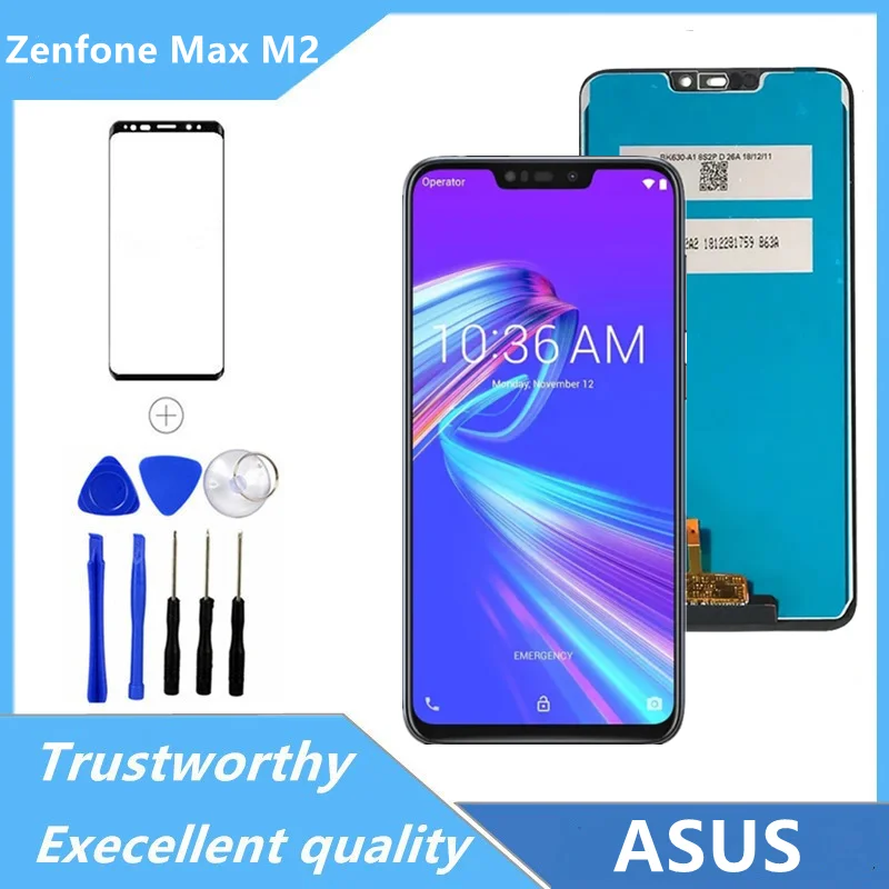 

6.26" Original For Asus Zenfone Max (M2 ) ZB633KL LCD Display Touch Screen Digitizer Assembly For Asus ZB632KL X01AD, X01BD LCD