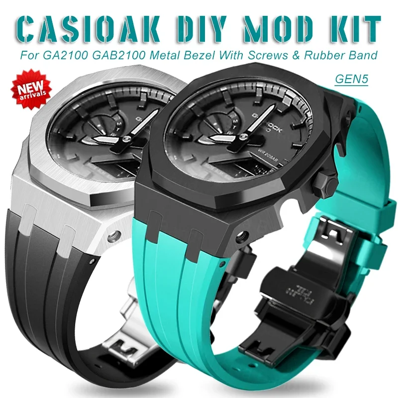 Комплект для модов Gen5 для Casioak GA2100 GAB2100, металлическая рамка с винтовой доработкой, сталь 5-го поколения, металлическая брикет GA2100 2110, резиновый ремешок
Комплект для модов Gen5 для Casioak GA2100 GAB2100, металлическая рамка с винтовой доработкой, сталь 5-го поколения, металлическая брикет GA2100 2110, резиновый ремешок