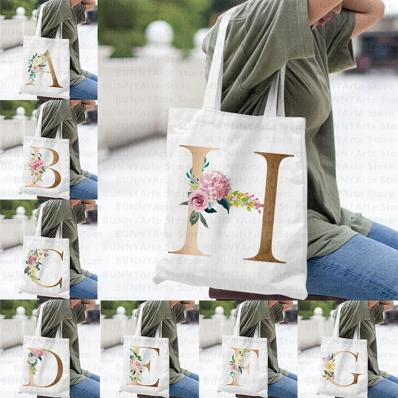 26 Gold Letters White Canvas Bag Aesthetic Lace Beach Tote Bag Shopping Eco Large Capacity Side Bag for Ladies Handbags Reusable
26 Gold Letters White Canvas Bag Aesthetic Lace Beach Tote Bag Shopping Eco Large Capacity Side Bag for Ladies Handbags Reusable