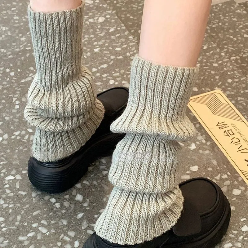 

Lolita Long Socks Women Leg Warmers Knitted Warm Foot Cover White Arm Warmer Ladies Autumn Winter Crochet Knee Socks Boot Cuffs
