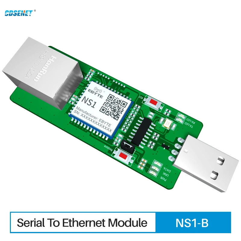 

Serial to Ethernet Module TTL Level to RJ45 Test Board CDSENET NS1-TB Modbus TCP TO RTU HTTP MQTT Low Power DC:3～5.5V